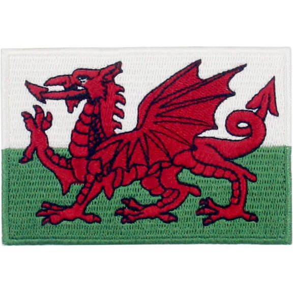 Wales Flag Patch Embroidered Morale Applique Iron On Sew On Welsh Emblem