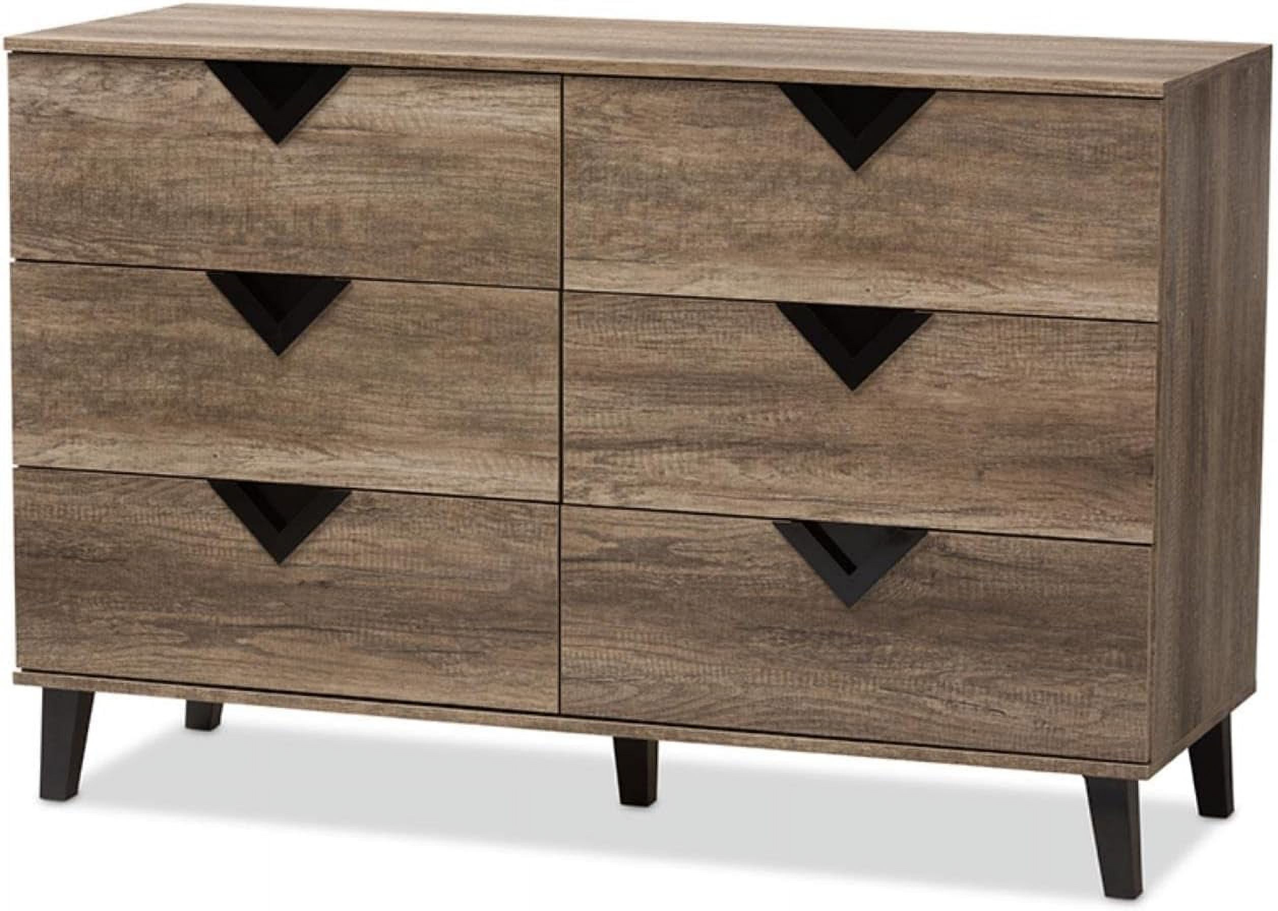 Wales Modern And Contemporary Light Brown Wood 6Drawer Chest