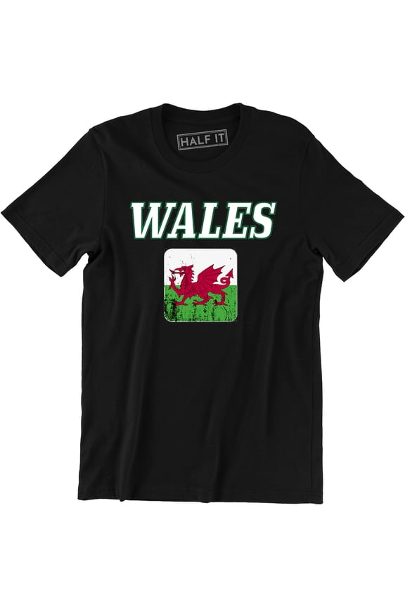 Wales Nation Distressed Flag Welsh Football Gift Men's T-Shirt