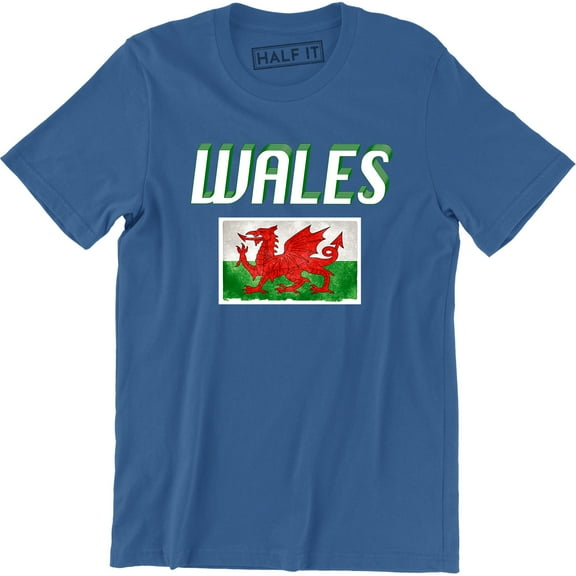 Wales Nation Distressed Flag Welsh Football Gift Men's Tee Shirt