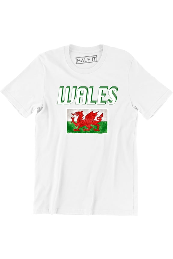 Wales Nation Distressed Flag Welsh Football Gift Men's Tee Shirt