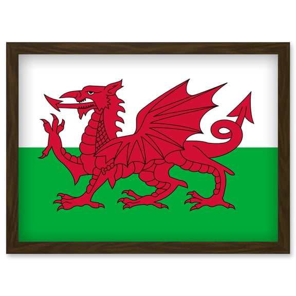 Wales National Flag Patriotic Vexillology World Flags Country Region Poster Artwork Framed Wall Art Print A4