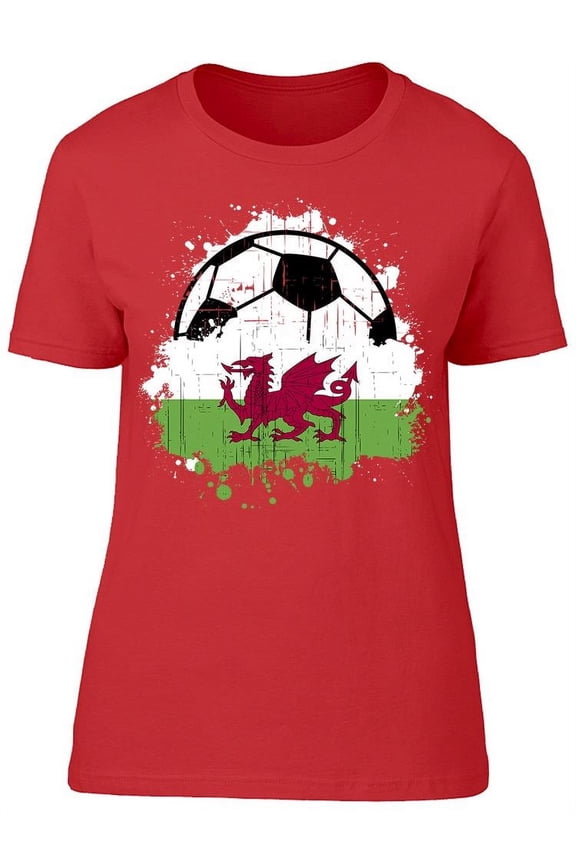 Wales Soccer Team T-Shirt Women -Image by Shutterstock Women T-Shirt, Female x-Large