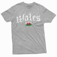 thumbnail image 1 of Wales T-Shirt Uk United Kingdom Football T-Shirt Patriotic Flag Mens Womens Tee Shirt (X-Large Grey), 1 of 6