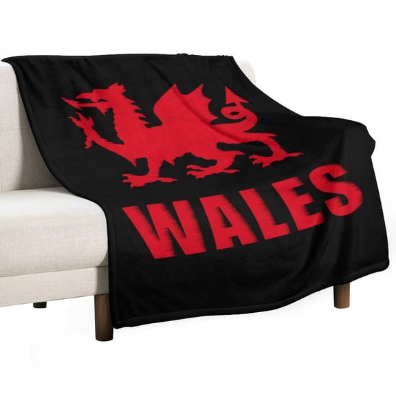 Wales Welsh Dragon Super Soft Blanket Flannel Throw Blanket Flannel Microfiber Blankets for Couch Bed Sofa Fluffy and Warm 50"x60"