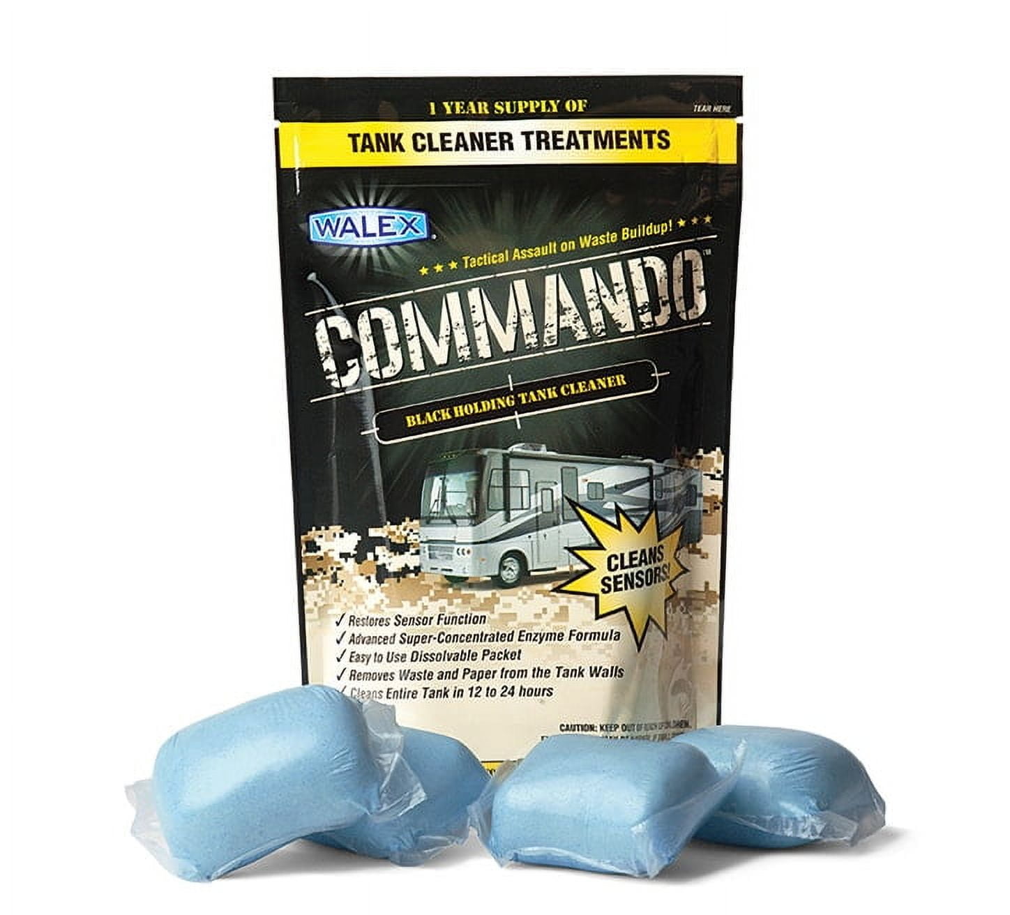 Walex Commando RV Black Holding Tank and Sensor Cl