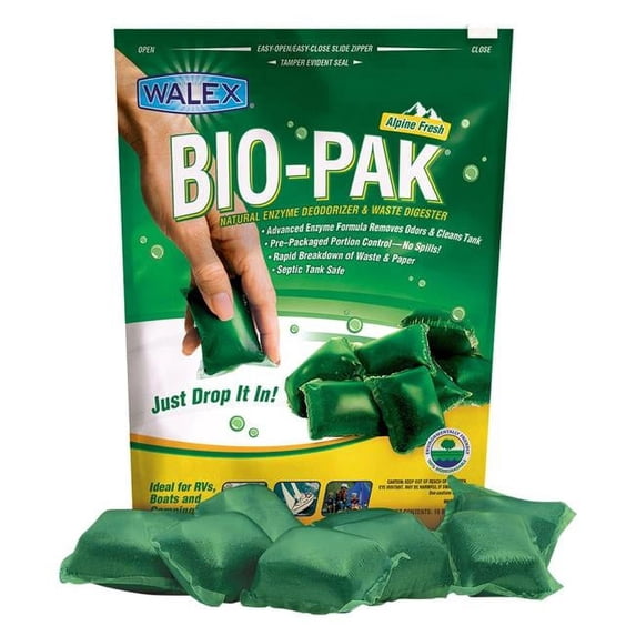 Walex Products Bio-Pak Fresh Scent Deodorizer & Waste Digester - Pack of 2
