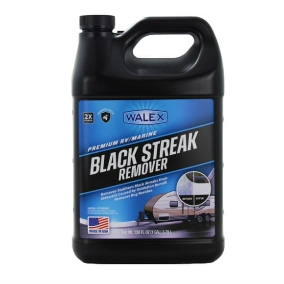 Walex Premium RV/Marine Black Streak Remover - Powerful Exterior Cleaner for RVs, Campers, and Boats, Restores Original Shine, Removes Tough Stains & Scuff Marks, Easy Application, 1 Gallon