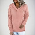 thumbnail image 1 of Walf Check Sweatshirts for Women Long Sleeves V Neck Womens Hoodies Side Pockets Pull-up Casual Sweatshirts Trendy Jackets Cozy Outfits Daily Essentials, 1 of 7