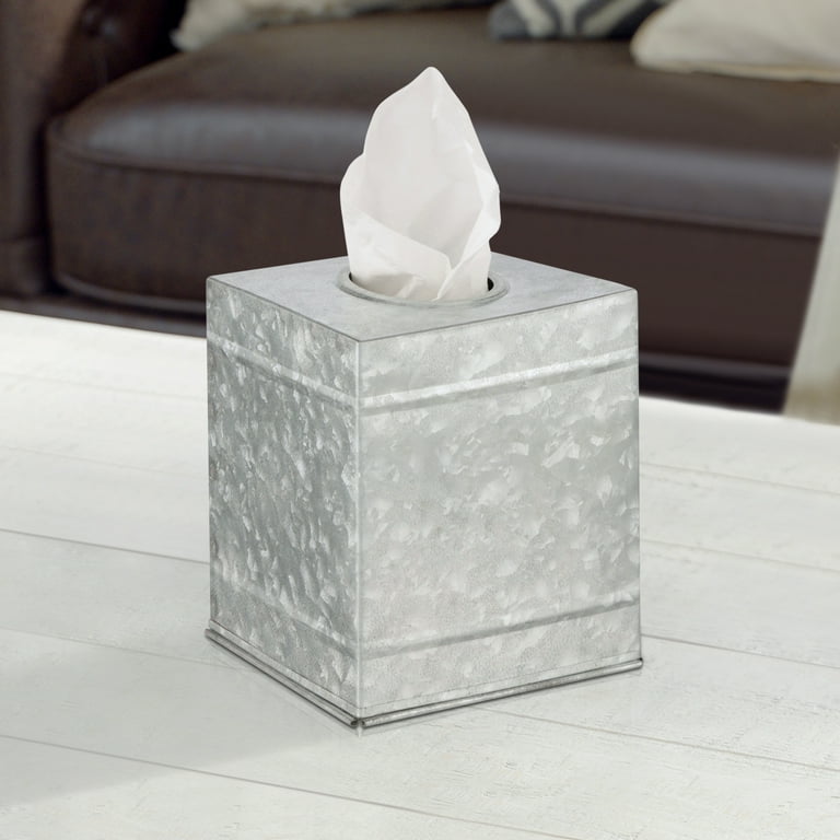 Silver tissue store box cover