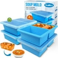 thumbnail image 1 of Walfos 1-Cup Silicone Freezer Molds with Lid, 4 Packs Soup Freezer Ice Cube Tray For Food, Silicone Food Freezing Container For Storing and Freezing Soup, Broth, Sauce and Ice, 1 of 9