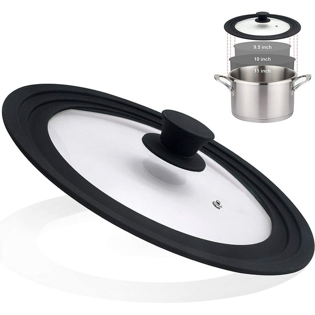 Walfos Universal Pan Lid Pot Lid for Pots, Pans and Skillets, with Unique Enlarged Heat
