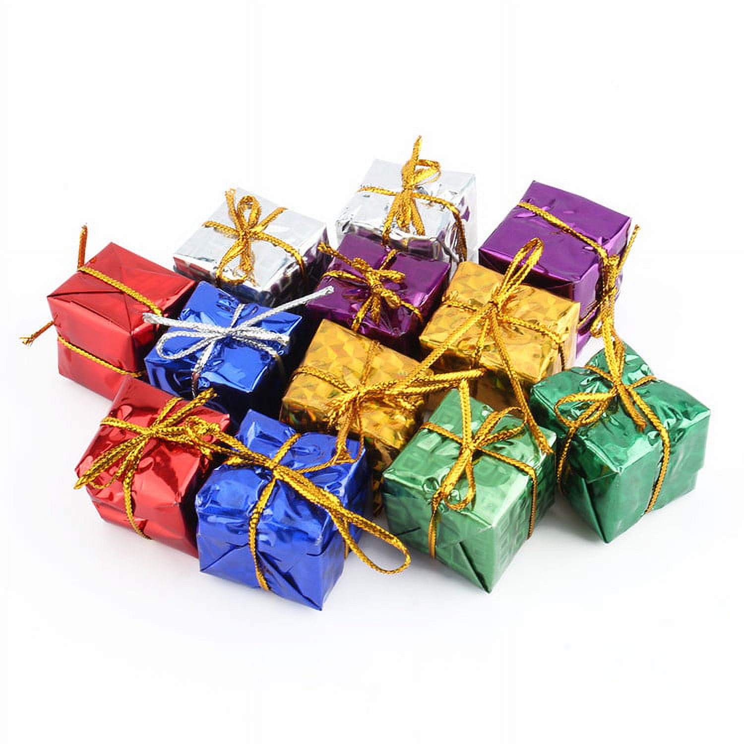 Walfront 12PCS Colorfull Christmas Tree Gift Box for Presents and Candy