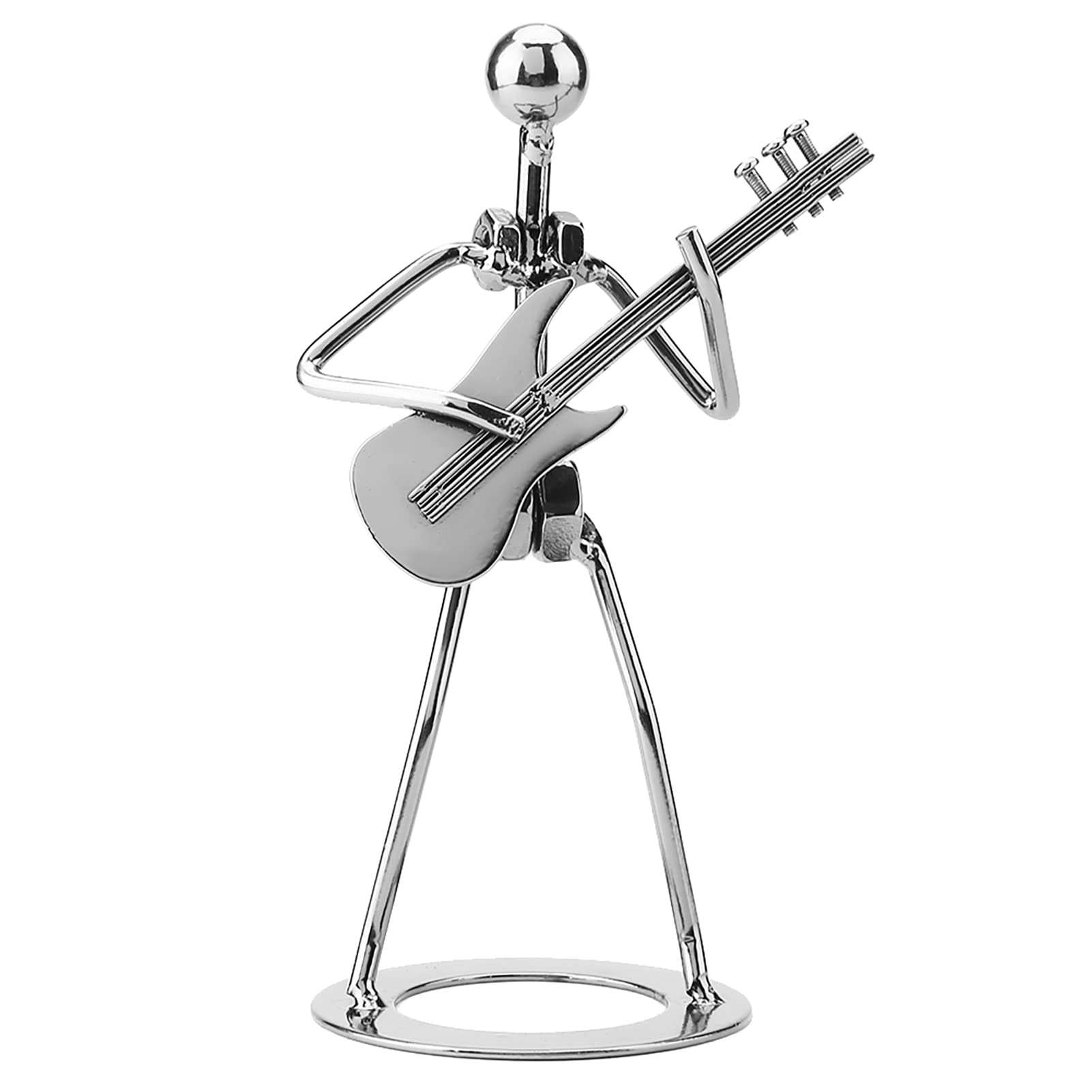 Walfront Metal Musician Guitar Player Statue Musical Instrument Guitar