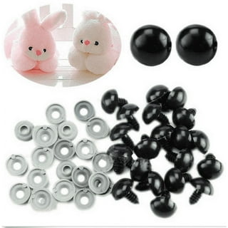 100pcs 6mm - 12mm Safety Eyes, Black Plastic Large Doll Eyes for Amigurumi, DIY of Puppet, Teddy Bear Crafts, Crochet Toy and Stuffed Animals