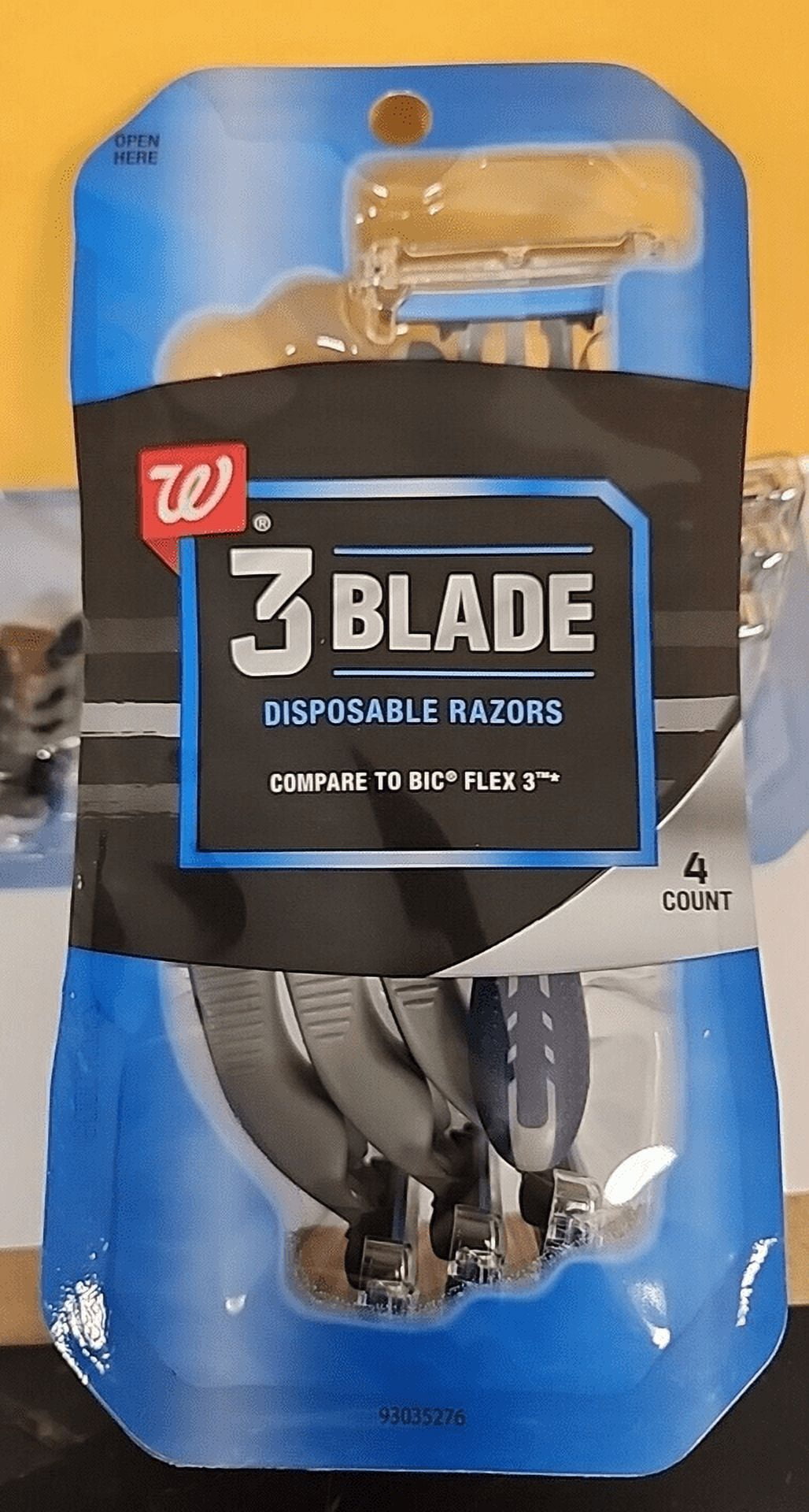 Walmart Razor Pack Red Walgreens 3 Blade Disposable Razors Pack of 4 - Walmart.com