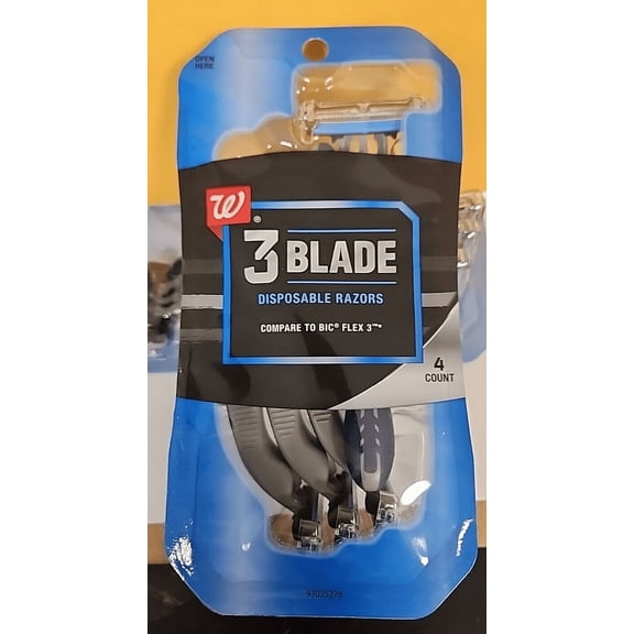 Walgreens 3 Blade Disposable Razors Pack of 4