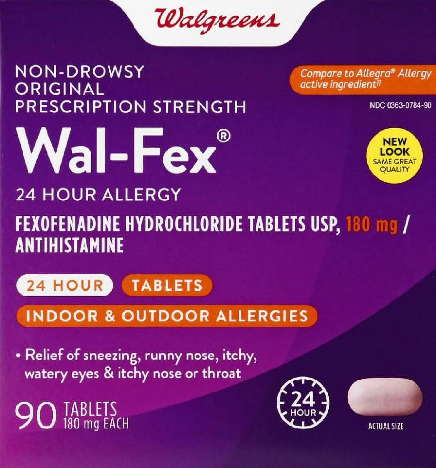 Walgreens to Allegra Allergy) Allergy Relief 24 Hr