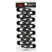 Walgreens Hair Snap Clip Barrettes, Black, 12-Count
