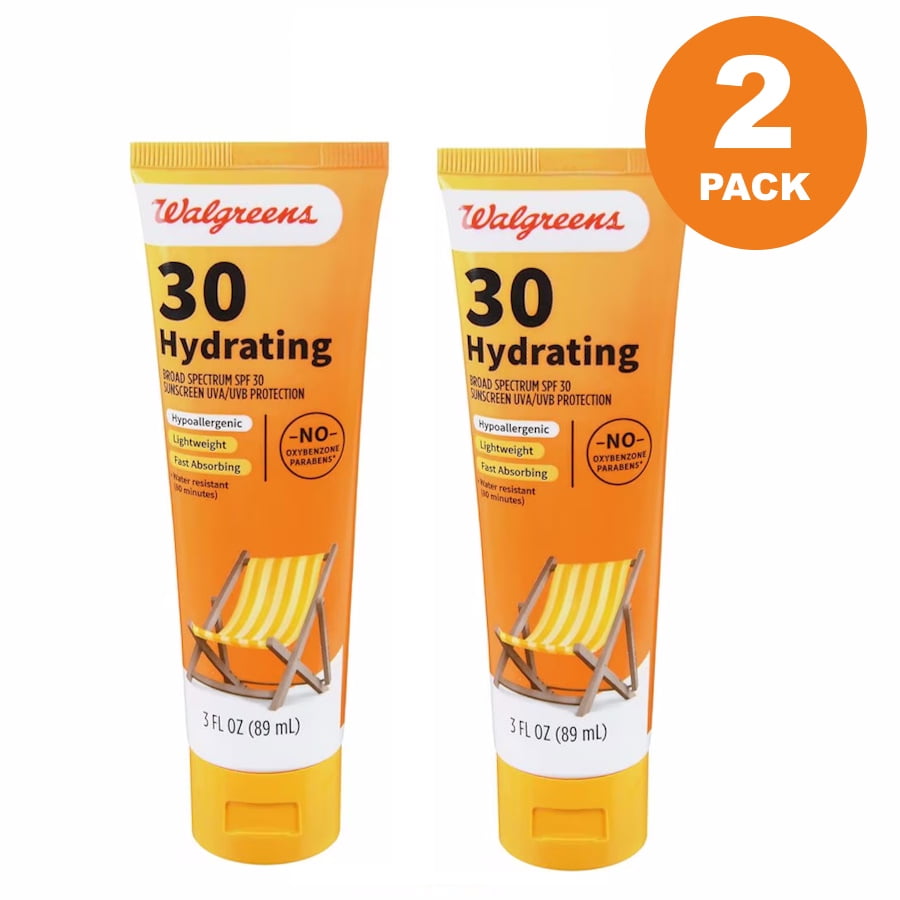 Walgreens Hydrating Sunscreen Lotion SPF 30, 3 FL OZ each, PACK OF 2