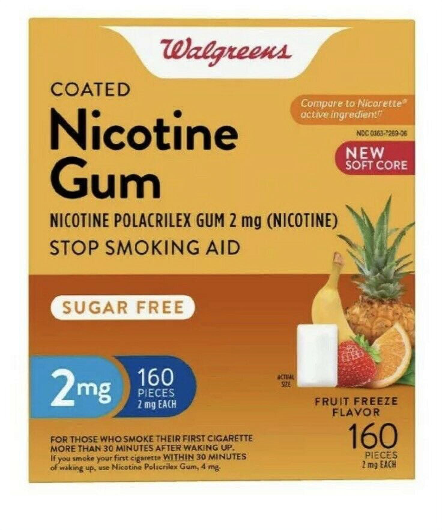 How Much Is Nicotine Gum At Walgreens Walgreens Nicotine Gum 2 Mg 160 Gums Fruit Freeze Flavor Free - Walmart.com