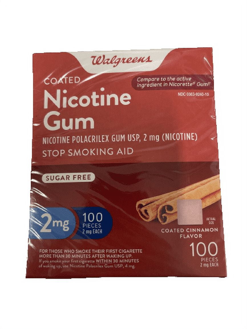 How Much Is Nicotine Gum At Walgreens Walgreens Nicotine Gum, Stop Smoking Aid, 2mg, Coated Cinnamon HSA/FSA