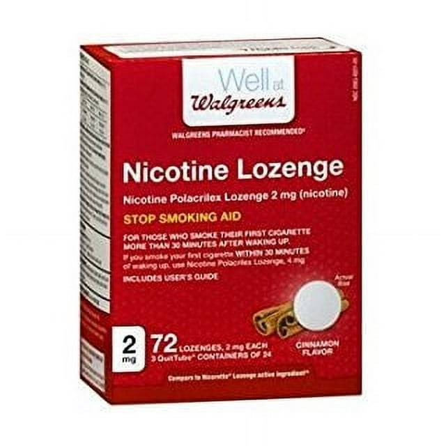 Walgreens Nicotine Lozenge Cinnamon Flavor 2mg 72 Lozenges