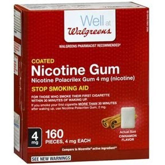Walgreens Nicotine Replacement Gum 4Mg, Cinnamon, 160 ea