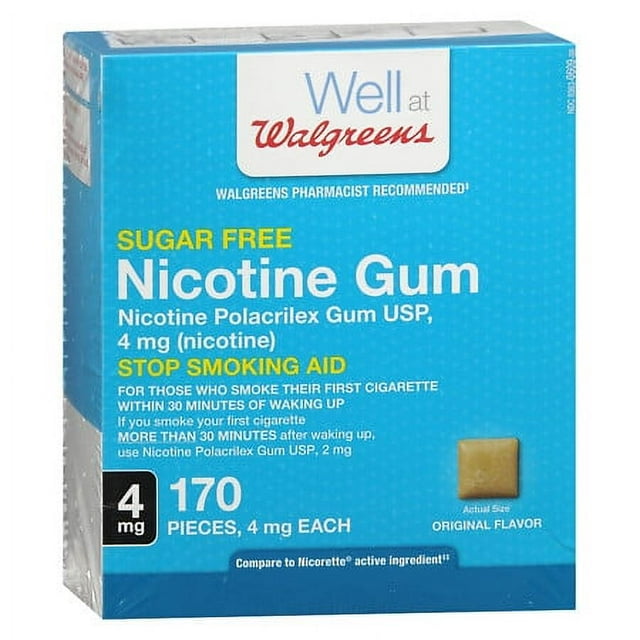 How Much Is Nicorette Gum At Walgreens Walgreens Original Nicotine Gum 4 MG 170 Count - Walmart.com