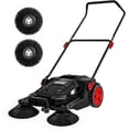 thumbnail image 1 of Walk-Behind Hand Push Floor Sweeper, 25.6 in Sweeping Width Manual Non-Electric, 5-Gallon Waste Container, Adjustable Folding Handle for Garage, Workshop, Driveway, Patio, 1 of 4