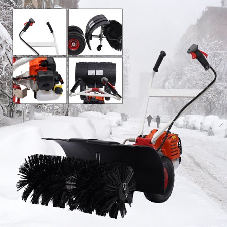 Walk Behind Power Broom Snow Driveway Sweeper Cleaner Artificial Turf Grass 52CC