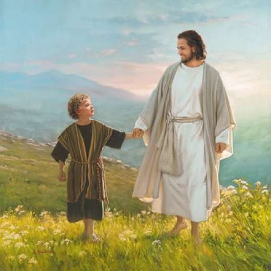 Walk Beside Me Canvas Art - Mark Missman (24 x 24)