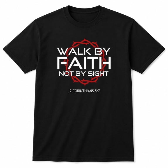 Walk By Faith Christian Graphic T-Shirt, Unisex Classic Fit Tee