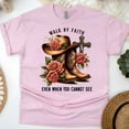 thumbnail image 1 of Walk By Faith Christian Western Cowboy Boots and Cross T-Shirt, Light Pink, Size M, 1 of 6