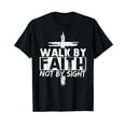 thumbnail image 1 of Walk By Faith Not By Sight Bible Verse Christian Jesus Cross T-Shirt, 1 of 5