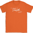 thumbnail image 1 of Walk By Faith Not By Sight T-Shirt Christian Pray Praise Worship Jesus God Tee - Orange, M, 1 of 1