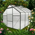thumbnail image 1 of Walk in Greenhouse, Garden Greenhouse for Outdoors, Upgraded Polycarbonate Plant Greenhouse with Sliding Door, Adjustable Roof Vent, 6.23' x 10.2' x 6.4', 1 of 10