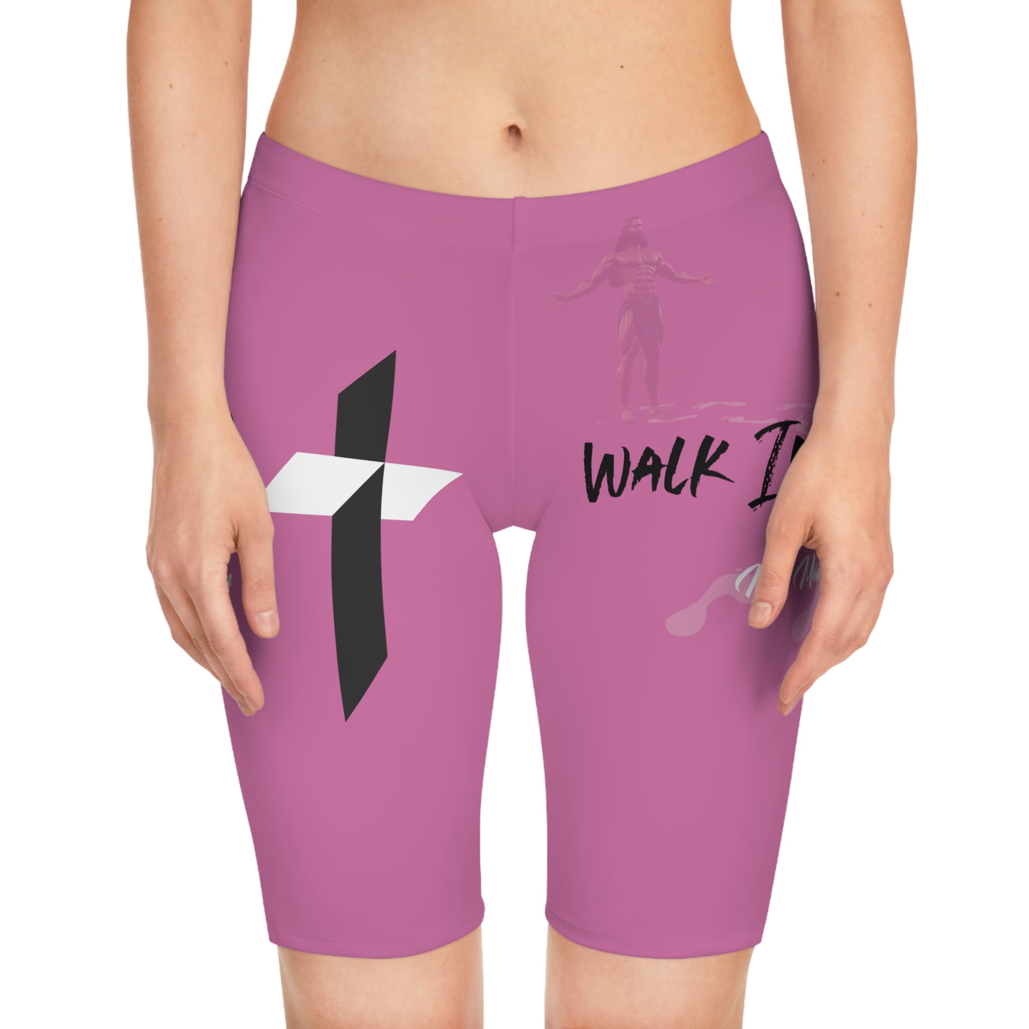 Walk In Faith Women's Pink Bike Shorts