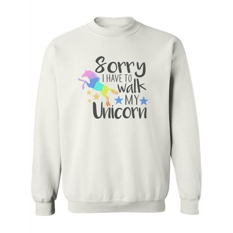 Walk My Unicorn Sweatshirt Women Image by Shutterstock Female Large Walmart