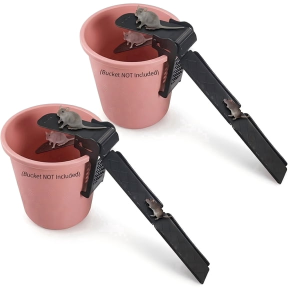 2 Pack Walk the Plank Mouse Trap, Auto Reset Bucket Mouse Trap for Indoor Outdoor Rodent Control, Bucket Not Included