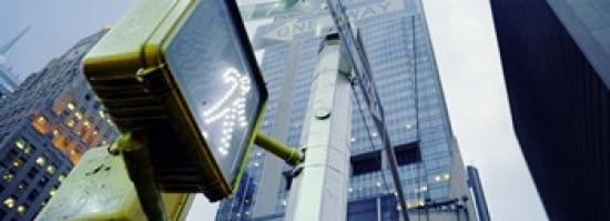 Walk Signal New York New York USA Canvas Art - Panoramic Images (36 x 13)