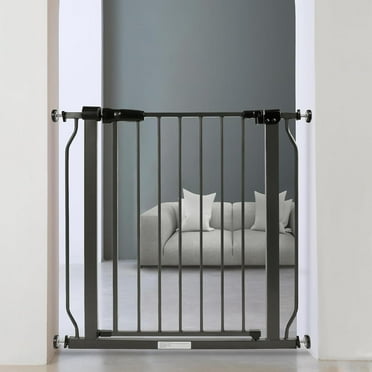 Walk-Thru Safety Gate for Baby and Pets, Child Proof Fence for Doorways, Stairways, Hallways,  Opening, White