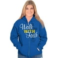 thumbnail image 1 of Walk With Faith Christian Cross Zip Hoodie Sweatshirt Women Brisco Brands S, 1 of 6