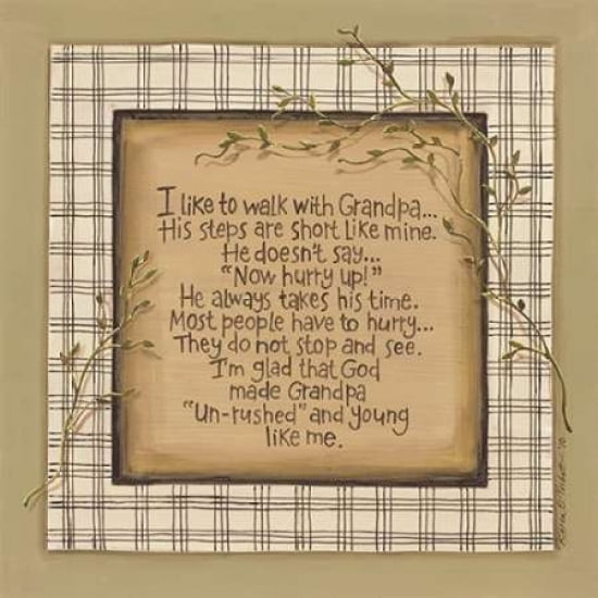 Walk With Grandpa Canvas Art - Karen Tribbet (24 x 24)