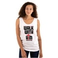 thumbnail image 1 of Walk With Him Jesus Christ Faith Tank Top T Shirts Men Women Brisco Brands S, 1 of 6