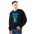 thumbnail image 1 of Walk With Him Jesus Christ Faith Unisex Plus Fleece Graphic Sweatshirt Brisco Brands 3X, 1 of 5