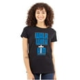 thumbnail image 1 of Walk With Him Jesus Christ Faith Womens Slim Fit Graphic Tee Brisco Brands L, 1 of 5