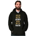 thumbnail image 1 of Walk With Jesus Christ Run Religious Unisex Plus Fleece Graphic Hoodie Brisco Brands 5X, 1 of 5