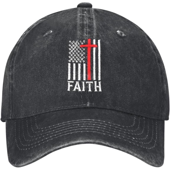 Walk With Jesus Embroidered Baseball Cap Vintage Adjustable Washed Cotton Christian Hat For Men Women,Black Unisex