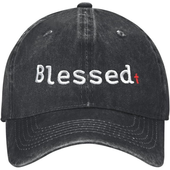 Walk With Jesus Embroidered Baseball Cap Vintage Adjustable Washed Cotton Christian Hat For Men Women,Black Unisex